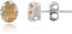 Load image into Gallery viewer, Natural Citrine Gemstone Oval Shape Stud Earrings for Women
