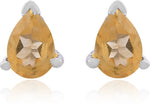 Load image into Gallery viewer, Elegant Natural Citrine Gemstone Pear-Shaped Stud Earrings
