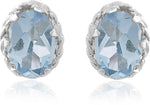Load image into Gallery viewer, Natural Blue Topaz Gemstone Oval Stud Earrings for Women
