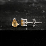 Load image into Gallery viewer, Elegant Natural Citrine Gemstone Pear-Shaped Stud Earrings
