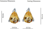 Load image into Gallery viewer, Elegant Natural Citrine Gemstone Pear-Shaped Stud Earrings
