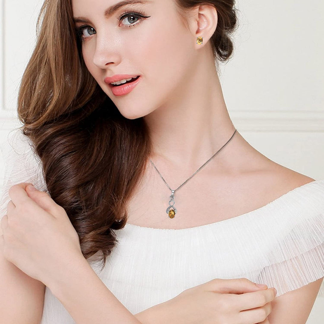 Sophisticated Natural Citrine Gemstone Oval Stud Earrings