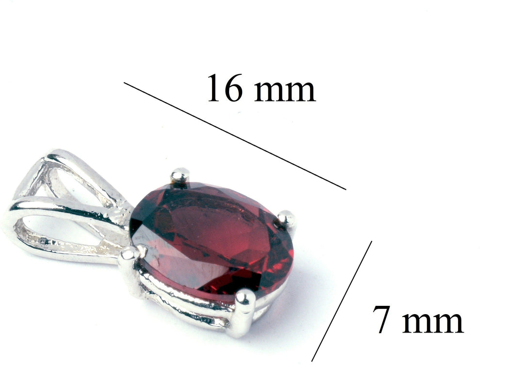 Radiant Natural Garnet Gemstone Pendant